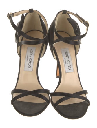 Jimmy Choo Satin Bow Accents Sandals