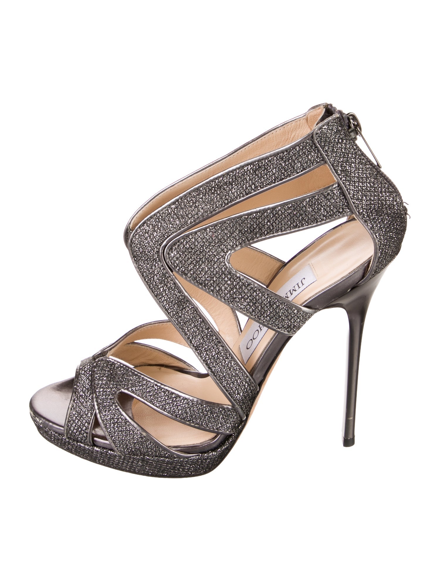 Jimmy Choo Glitter Glitter Accents Sandals