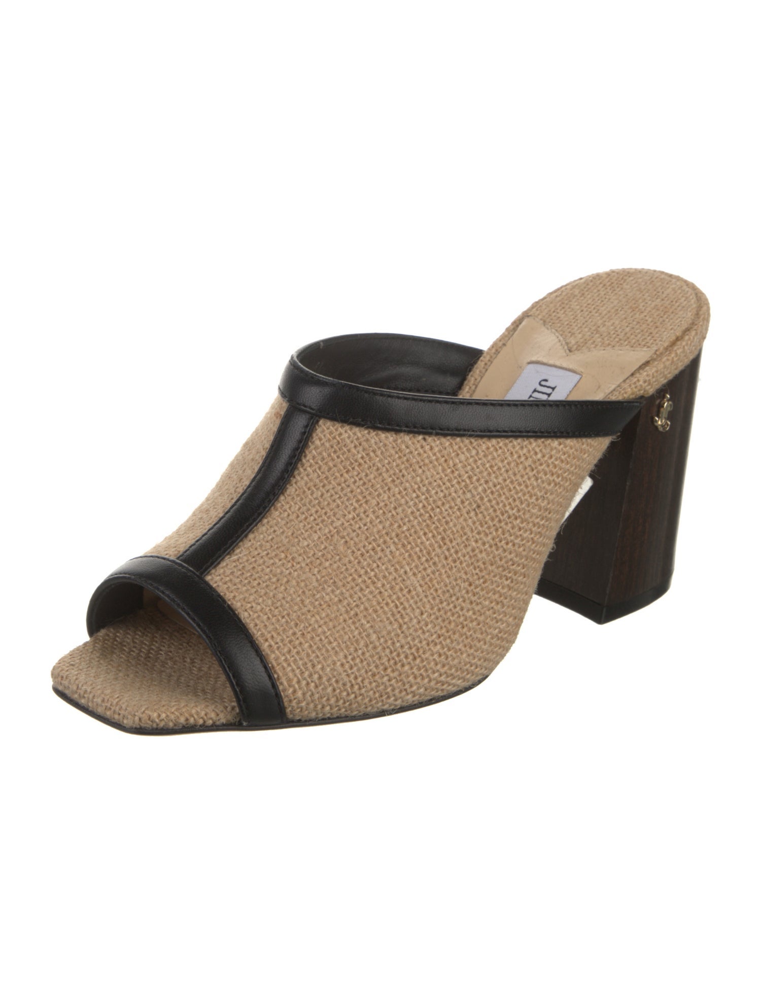 Jimmy Choo Raffia Striped Slides