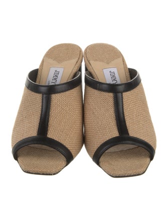 Jimmy Choo Raffia Striped Slides