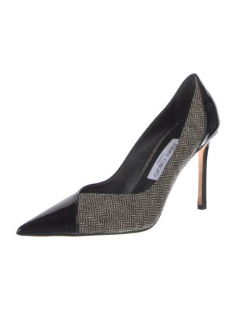 Jimmy Choo Canvas Tweed Pattern Pumps