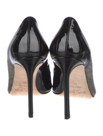 Jimmy Choo Canvas Tweed Pattern Pumps