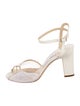 Jimmy Choo Faux Pearl Accents Leather Slingback Sandals