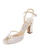Jimmy Choo Faux Pearl Accents Leather Slingback Sandals