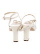 Jimmy Choo Faux Pearl Accents Leather Slingback Sandals