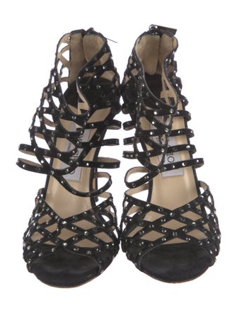 Jimmy Choo Suede Crystal Embellishments Sandals