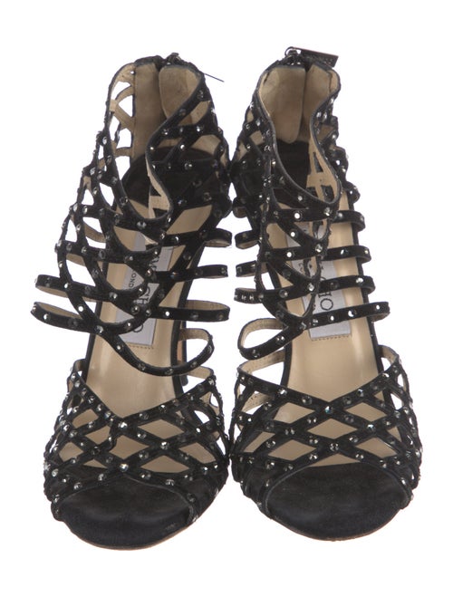 Jimmy Choo Suede Crystal Embellishments Sandals