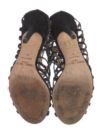 Jimmy Choo Suede Crystal Embellishments Sandals