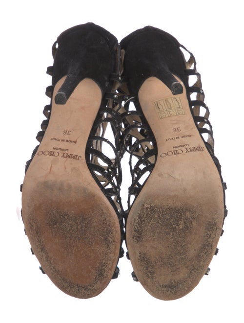 Jimmy Choo Suede Crystal Embellishments Sandals