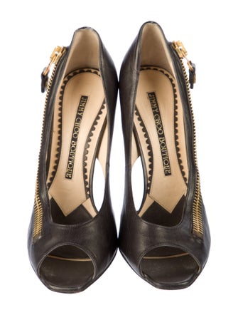 Jimmy Choo Boutique Zip Heels Leather Pumps