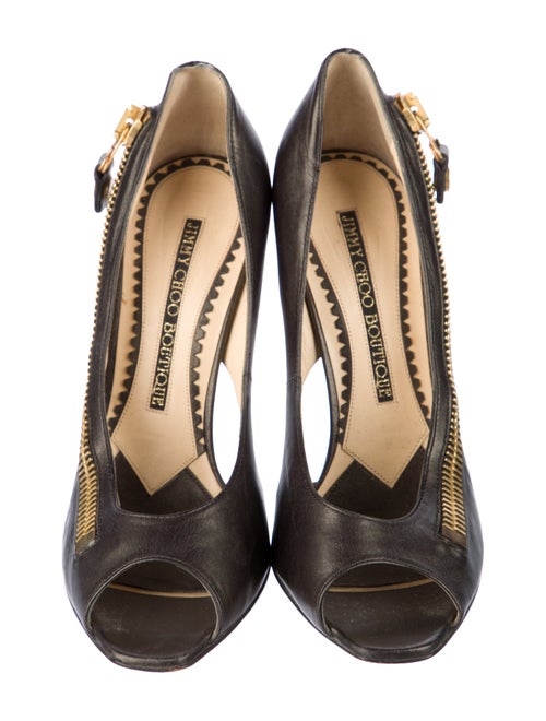 Jimmy Choo Boutique Zip Heels Leather Pumps