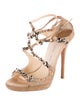 Jimmy Choo Mesh Crystal Embellishments Sandals