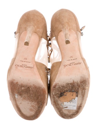 Jimmy Choo Mesh Crystal Embellishments Sandals