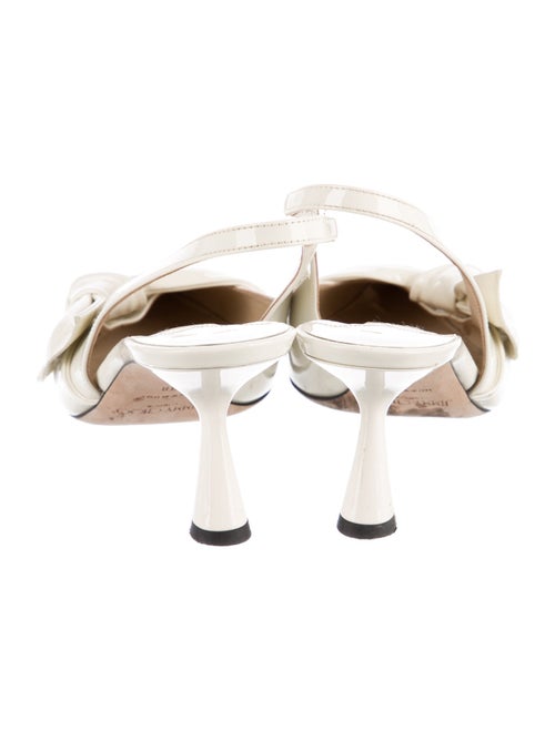 Jimmy Choo Patent Leather Bow Accents Slingback Pumps