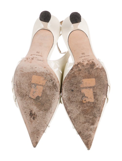 Jimmy Choo Patent Leather Bow Accents Slingback Pumps