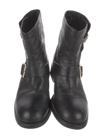 Jimmy Choo Leather Moto Boots