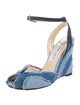 Jimmy Choo Denim Colorblock Pattern Slingback Pumps