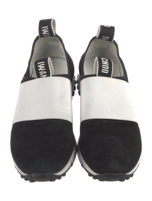 Jimmy Choo Suede Colorblock Pattern Sock Sneakers
