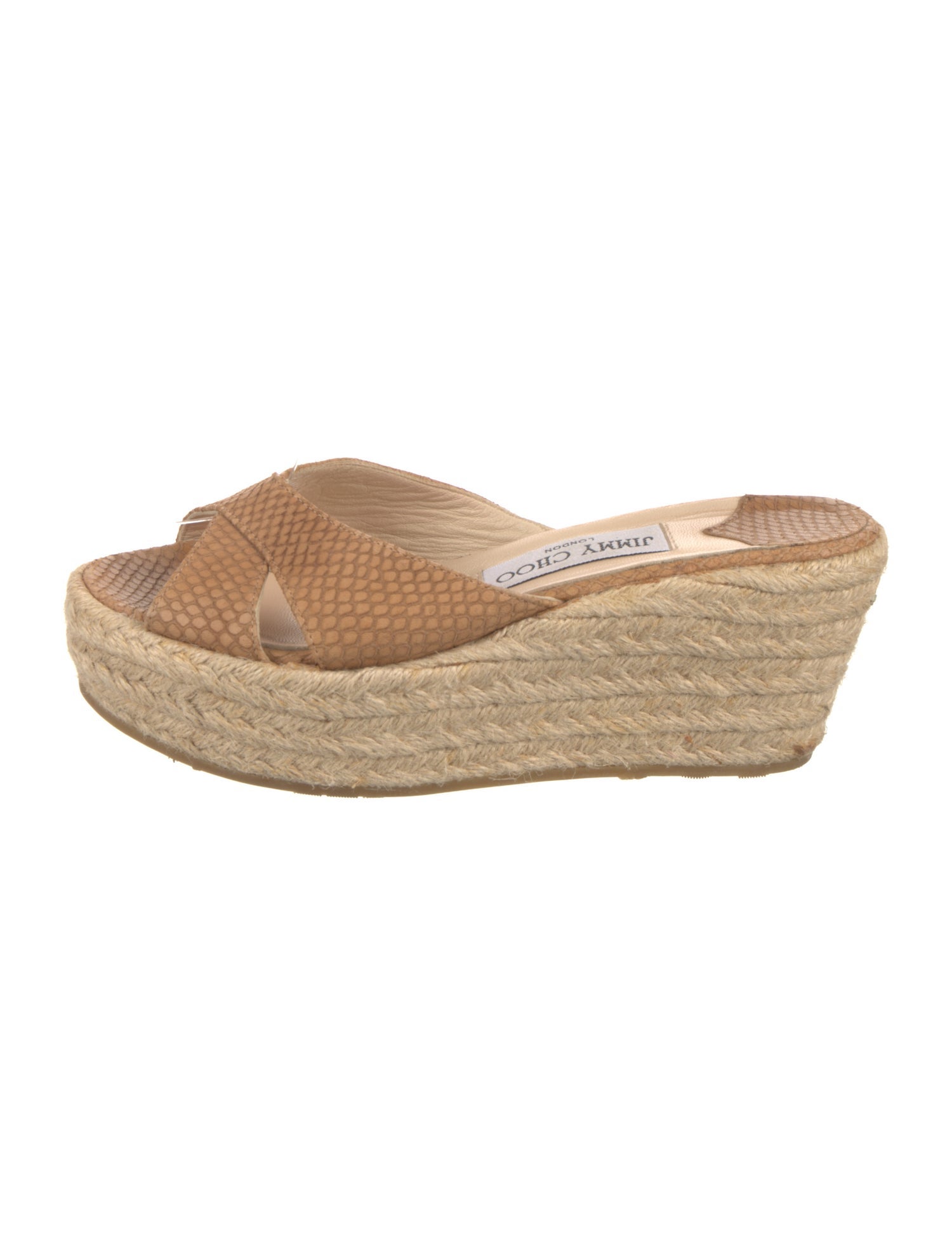 Jimmy Choo Embossed Leather Espadrilles