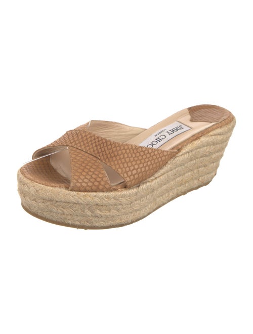 Jimmy Choo Embossed Leather Espadrilles