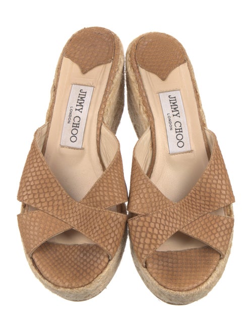 Jimmy Choo Embossed Leather Espadrilles