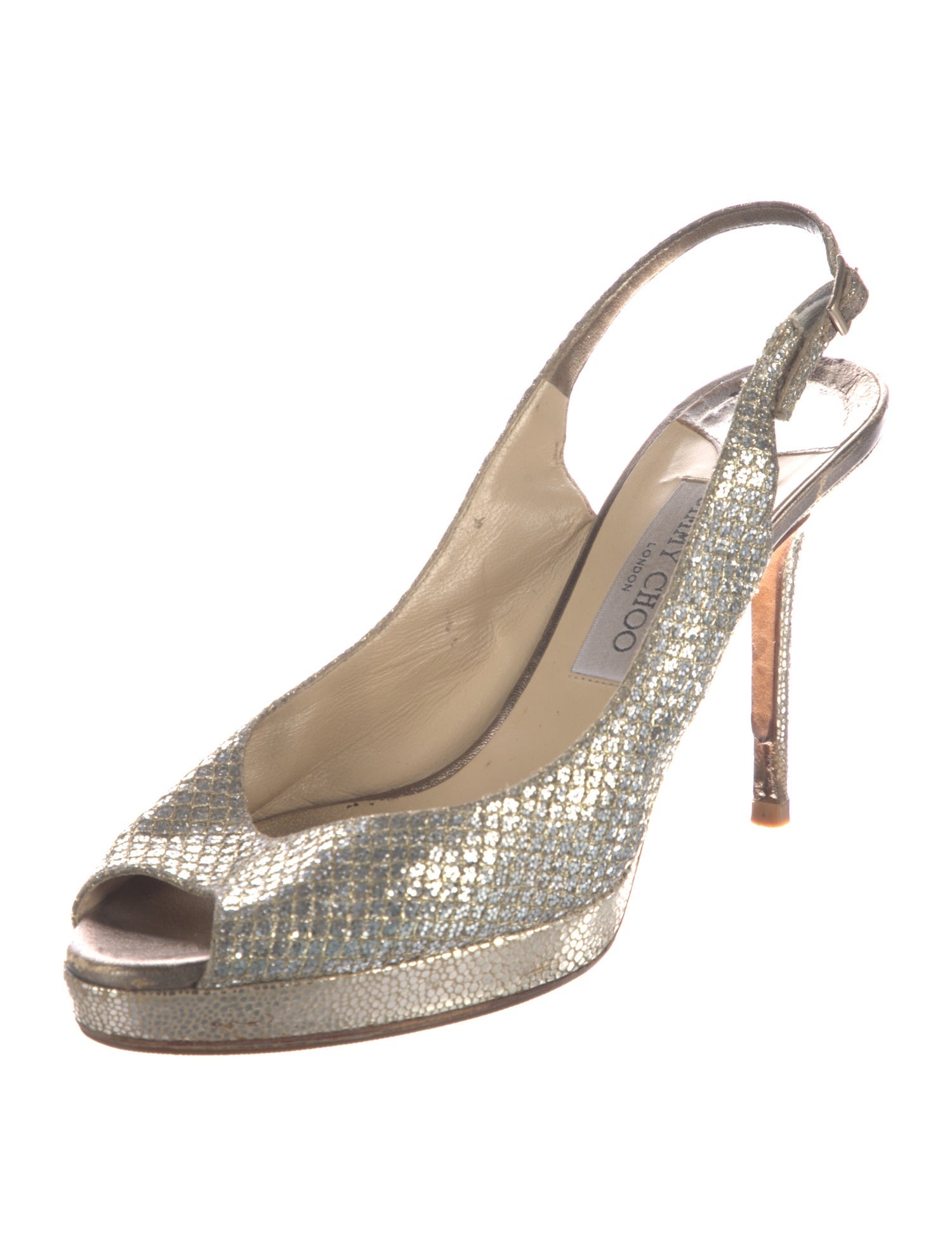 Jimmy Choo Glitter Slingback Sandals