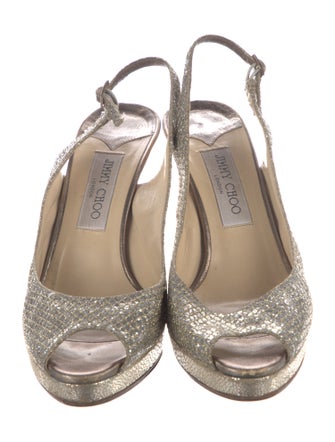 Jimmy Choo Glitter Slingback Sandals