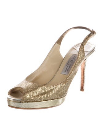 Jimmy Choo Glitter Glitter Accents Slingback Sandals