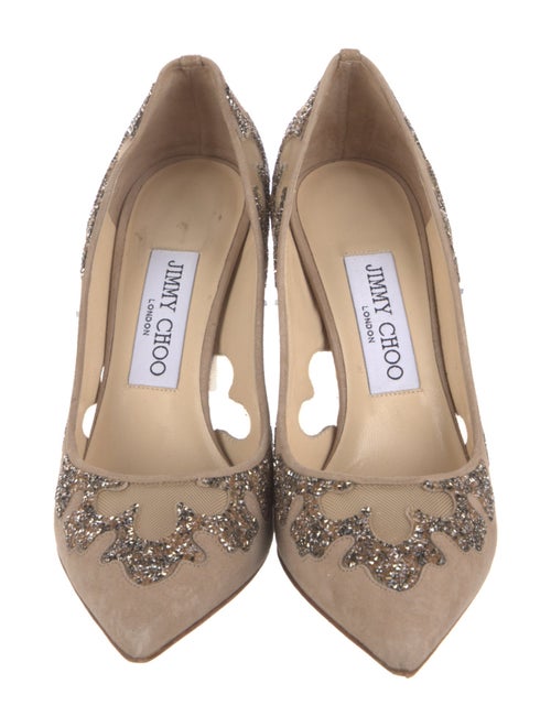 Jimmy Choo Suede Mesh Accents Pumps