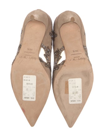 Jimmy Choo Suede Mesh Accents Pumps