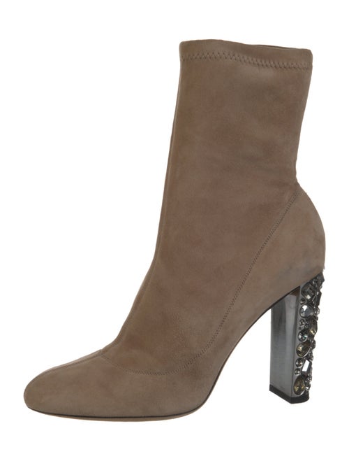 Jimmy Choo Suede Crystal Embellishments Sock Boots