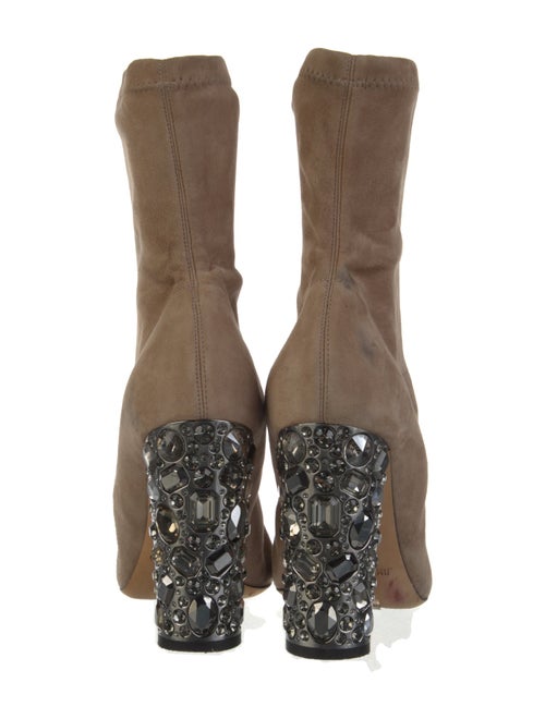 Jimmy Choo Suede Crystal Embellishments Sock Boots