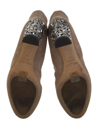 Jimmy Choo Suede Crystal Embellishments Sock Boots