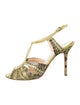 Jimmy Choo Leather Animal Print T-Strap Sandals