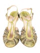 Jimmy Choo Leather Animal Print T-Strap Sandals