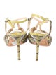 Jimmy Choo Leather Animal Print T-Strap Sandals