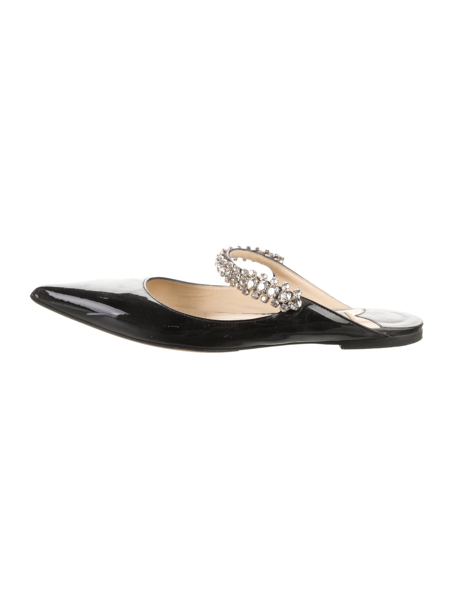 Jimmy Choo Patent Leather Crystal Embellishments Mules