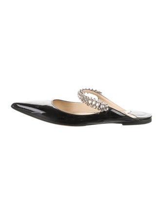 Jimmy Choo Patent Leather Crystal Embellishments Mules