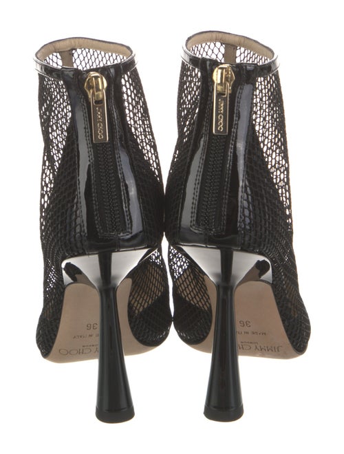 Jimmy Choo Patent Leather Mesh Accents Boots