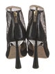 Jimmy Choo Patent Leather Mesh Accents Boots