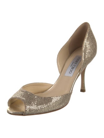 Jimmy Choo Glitter Glitter Accents D'Orsay Pumps