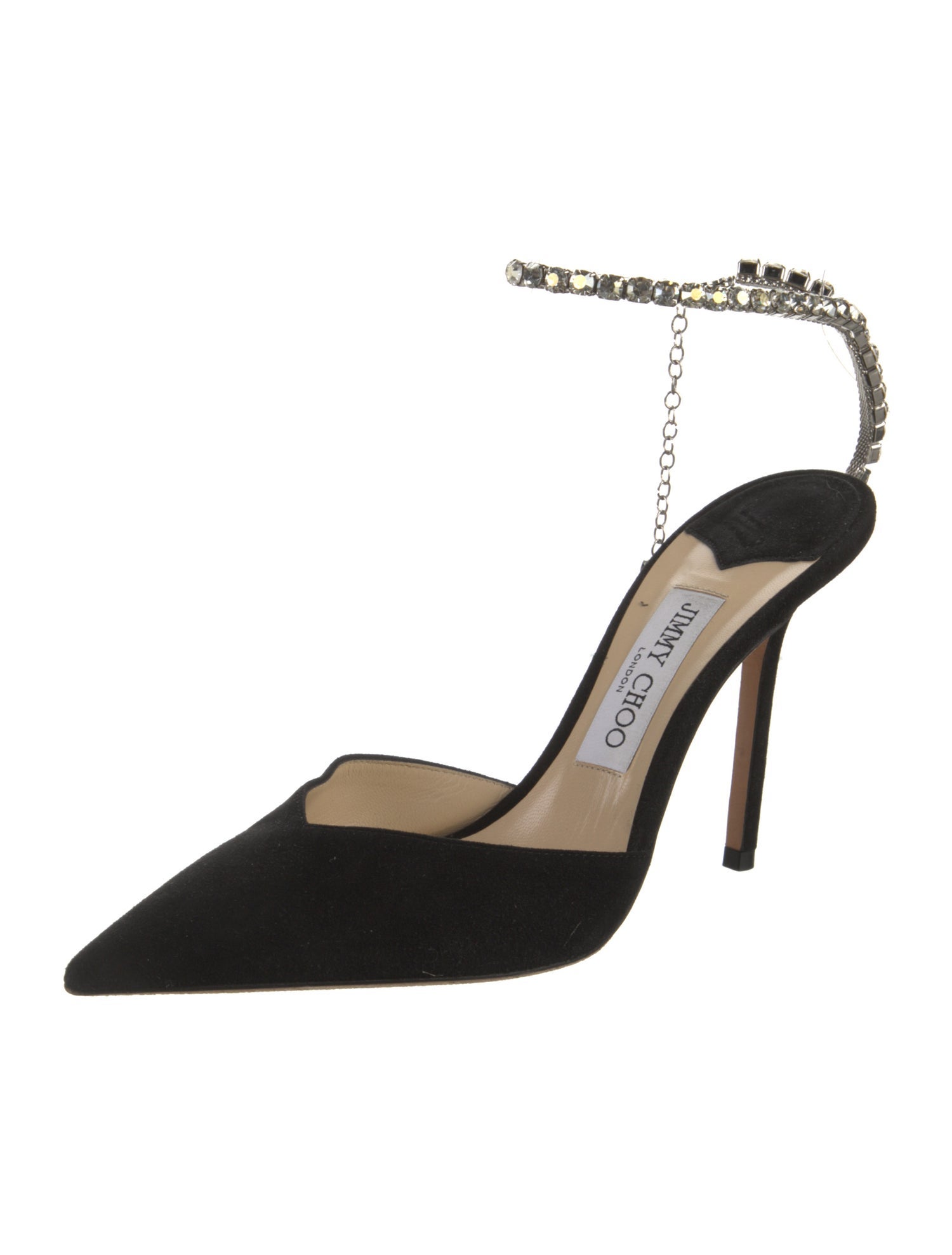 Jimmy Choo Suede Crystal Embellishments Pumps