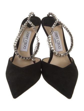 Jimmy Choo Suede Crystal Embellishments Pumps