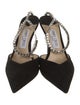 Jimmy Choo Suede Crystal Embellishments Pumps