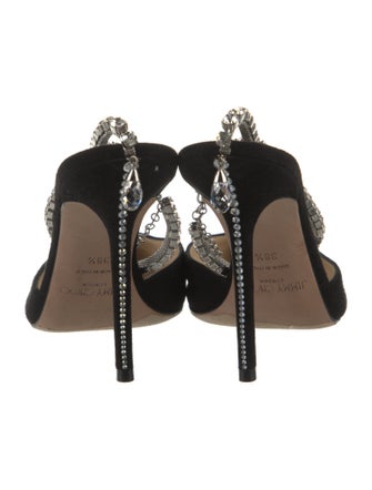 Jimmy Choo Suede Crystal Embellishments Pumps