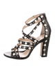 Jimmy Choo Faux Pearl Accents Leather Sandals