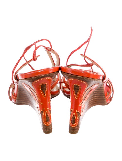 Jimmy Choo Patent Leather Colorblock Pattern Slingback Sandals