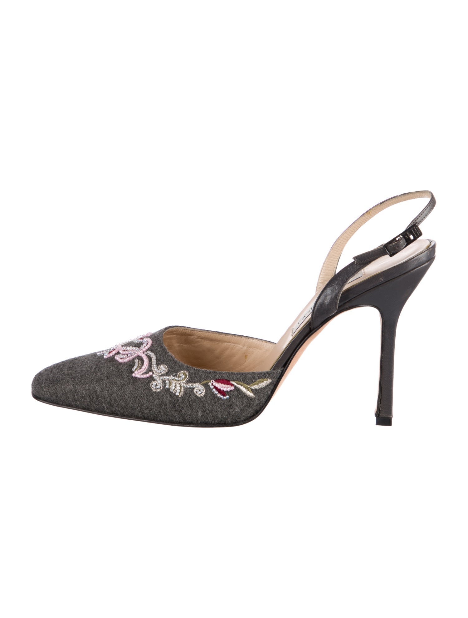 Jimmy Choo Wool Patterned Slingback Pumps