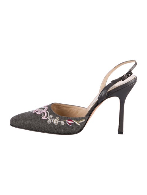 Jimmy Choo Wool Patterned Slingback Pumps