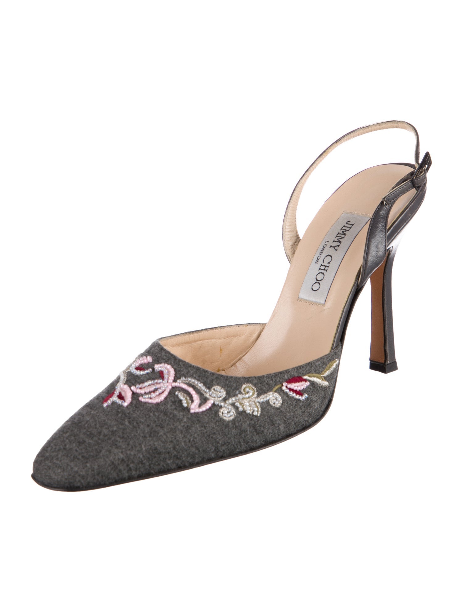 Jimmy Choo Wool Patterned Slingback Pumps